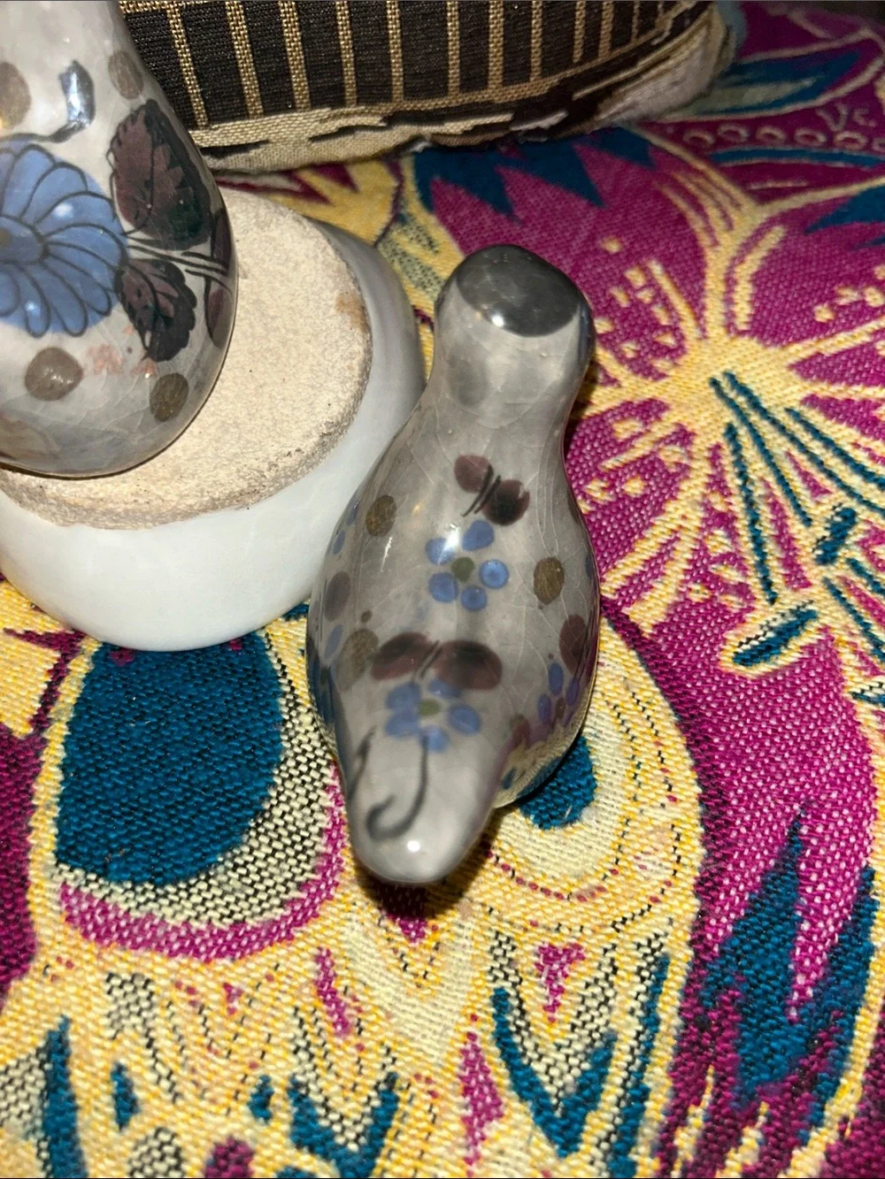 Set of two Tonalá Mexican doves pottery